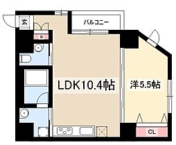 ホンマチBOX24 1LDKの間取図画像