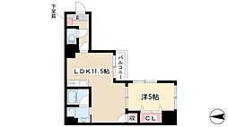 グレイス新栄 1LDKの間取図画像