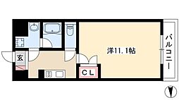 BSRESIDENCESAKAE 1Kの間取図画像