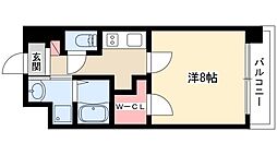 ヒルサイドコート 1Kの間取図画像