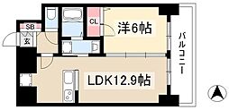 ディアレイシャス矢場町 1LDKの間取図画像