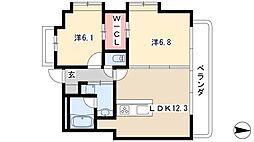 アーデン泉プレミア 2LDKの間取図画像