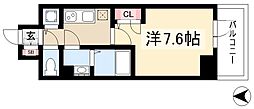 エスリード大須プレシア 1Kの間取図画像