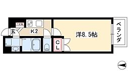 クレサス代官.m 1Kの間取図画像