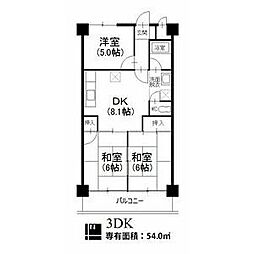 ジュネス21 3LDKの間取図画像