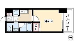 ライブコート泉 1Kの間取図画像