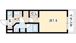 セノアタワー泉 1Kの間取図画像