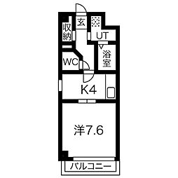 ルミエール 1DKの間取図画像