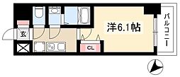 アステリ鶴舞エーナ 1Kの間取図画像