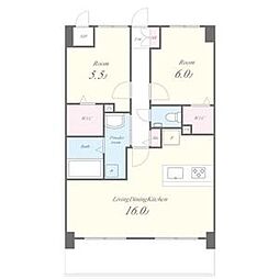 REALECT白壁 2LDKの間取図画像