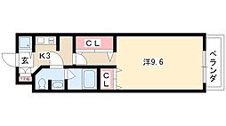 セノアタワー泉 1Kの間取図画像
