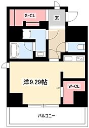 ルーエ金山 ワンルームの間取図画像