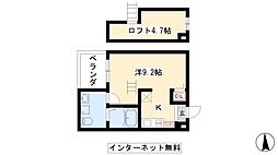 イーストクレッセント ワンルームの間取図画像