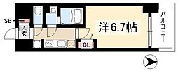 プレサンス伏見アーバンベース 1Kの間取図画像