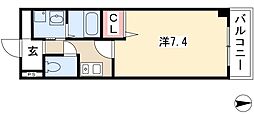 Crecer新栄 1Kの間取図画像