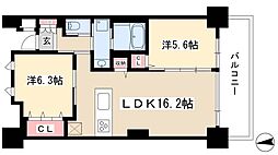 白壁リンクス 2LDKの間取図画像