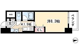 ヒルズ新栄2号館 1Kの間取図画像