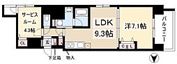 プレサンス丸の内フォート 1SLDKの間取図画像