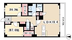 ロイヤルパークス千種 2LDKの間取図画像