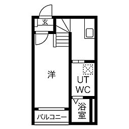 サウザンドサニーヒルズ八田 1Kの間取図画像