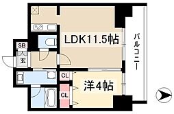 フレア丸の内 1LDKの間取図画像