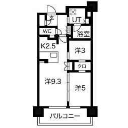 ローレルアイ名駅東 2LDKの間取図画像
