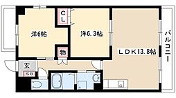 ドリームハイツ枇杷島 2LDKの間取図画像