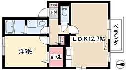 ロイヤルコート稲上 1LDKの間取図画像