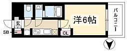 プレサンス太閤通駅前デュプル 1Kの間取図画像