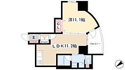 ドゥーエ上前津 1LDKの間取図画像