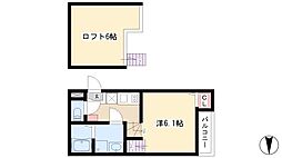 ハーモニーテラスロイヤルクレスト天塚町 1Kの間取図画像