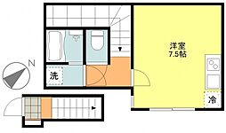川越市大字藤間アパート ワンルームの間取図画像