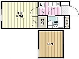ハイツ上福岡 1Kの間取図画像