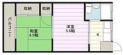 コーポみゆき 2DKの間取図画像