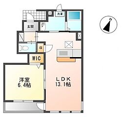 フローリッシュガーデン 1LDKの間取図画像