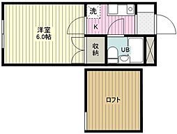 ハイツ上福岡 1Kの間取図画像
