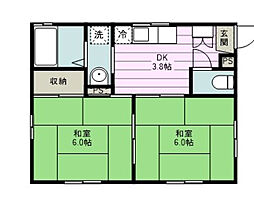 コーポふじみ野 2DKの間取図画像