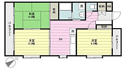 ロイヤル・谷津 3DKの間取図画像