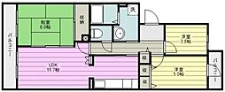 コーポレート鶴瀬 2SLDKの間取図画像