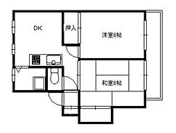 ミフジグロリアスマンション鶴瀬 2DKの間取図画像