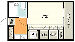 廣瀬ビル ワンルームの間取図画像