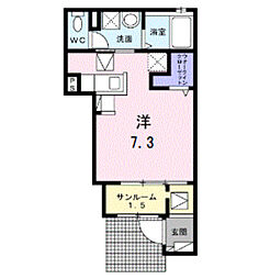 ふじみ野市上ノ原1丁目アパート ワンルームの間取図画像