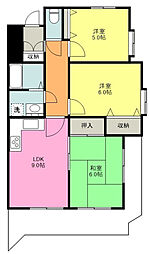 コスモマンション 3LDKの間取図画像