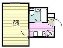 ルソール 1Kの間取図画像