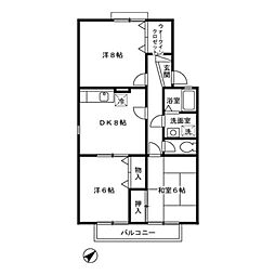 イーストクレール 3DKの間取図画像