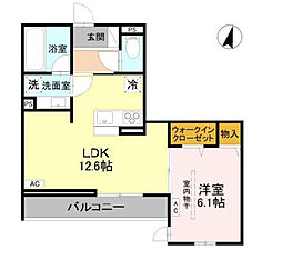 ウエストスクエア 205 1LDKの間取図画像