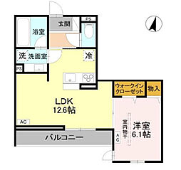 ウエストスクエア 305 1LDKの間取図画像
