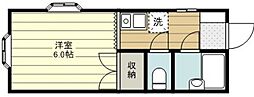 カーサエイト 1Kの間取図画像