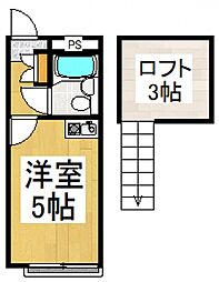 スカイピア志木 ワンルームの間取図画像