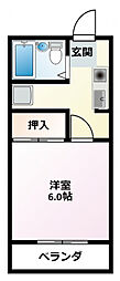 ベルサンピア妻木天神 1Kの間取図画像